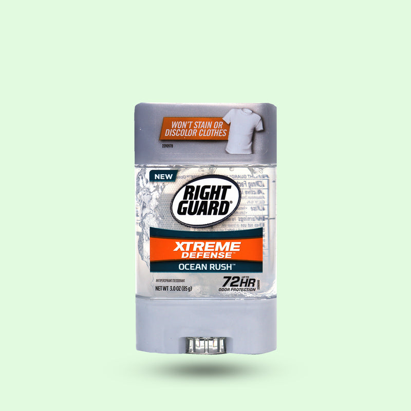 Right Guard Xtreme Defense Gel OCEAN RUSH Deodrant 72 Hr Odor Protection 3 Oz