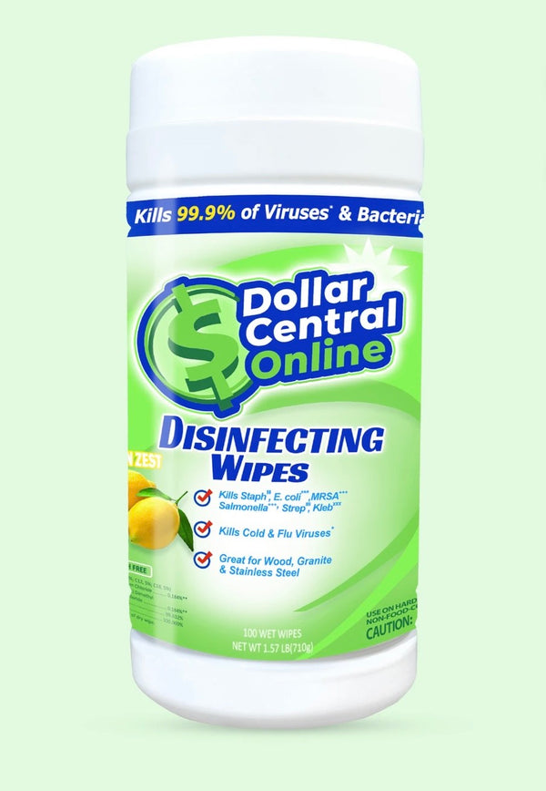Dollar Central Online Wipes Lemon Scent (Commerical Grade) 100 Wipes