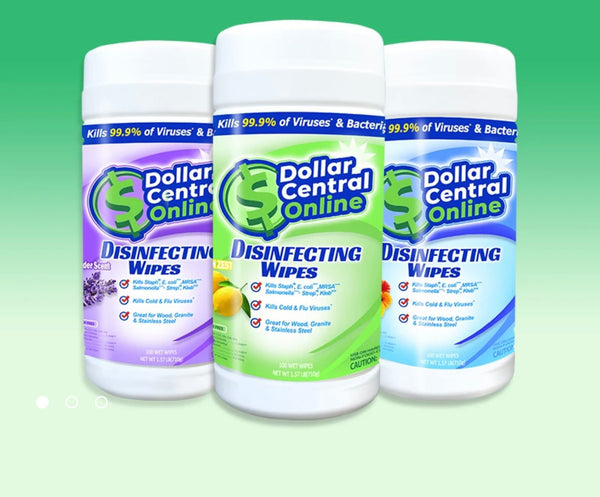 3 for $10.50 Dollar Central Online Wipes Daisy, Lemon, & Lavender Scents (Commerical Grade) 300 Wipes