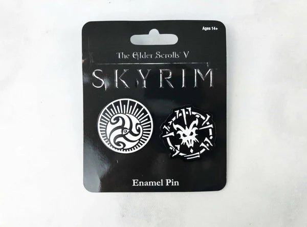 ELDER SCROLLS V SKYRIM ENAMEL PIN SET LOOT CRATE EXCLUSIVE