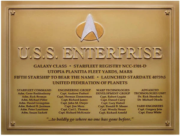 LOOT CRATE JULY 2016 EXCLUSIVE STAR TREK U.S.S. ENTERPRISE DEDICATION PLAQUE REPLICA DECAL STAR TREK: THE NEXT GENERATION